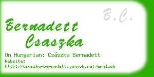 bernadett csaszka business card